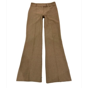 Bruna kostymbyxor med vida ben - Utsvängda kostymbyxor vintage y2k 80-tal 90-tal lolita coquette bimbo downtown kontor siren