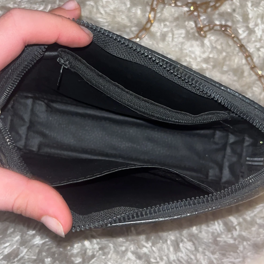 Leopardmönstrad axelväska med kedja - 1