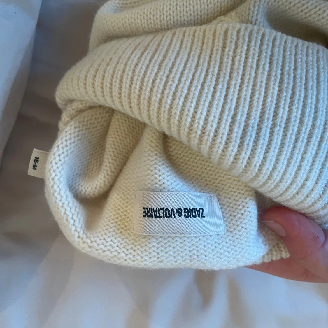 Vit stickad Zadig tröja  - 3