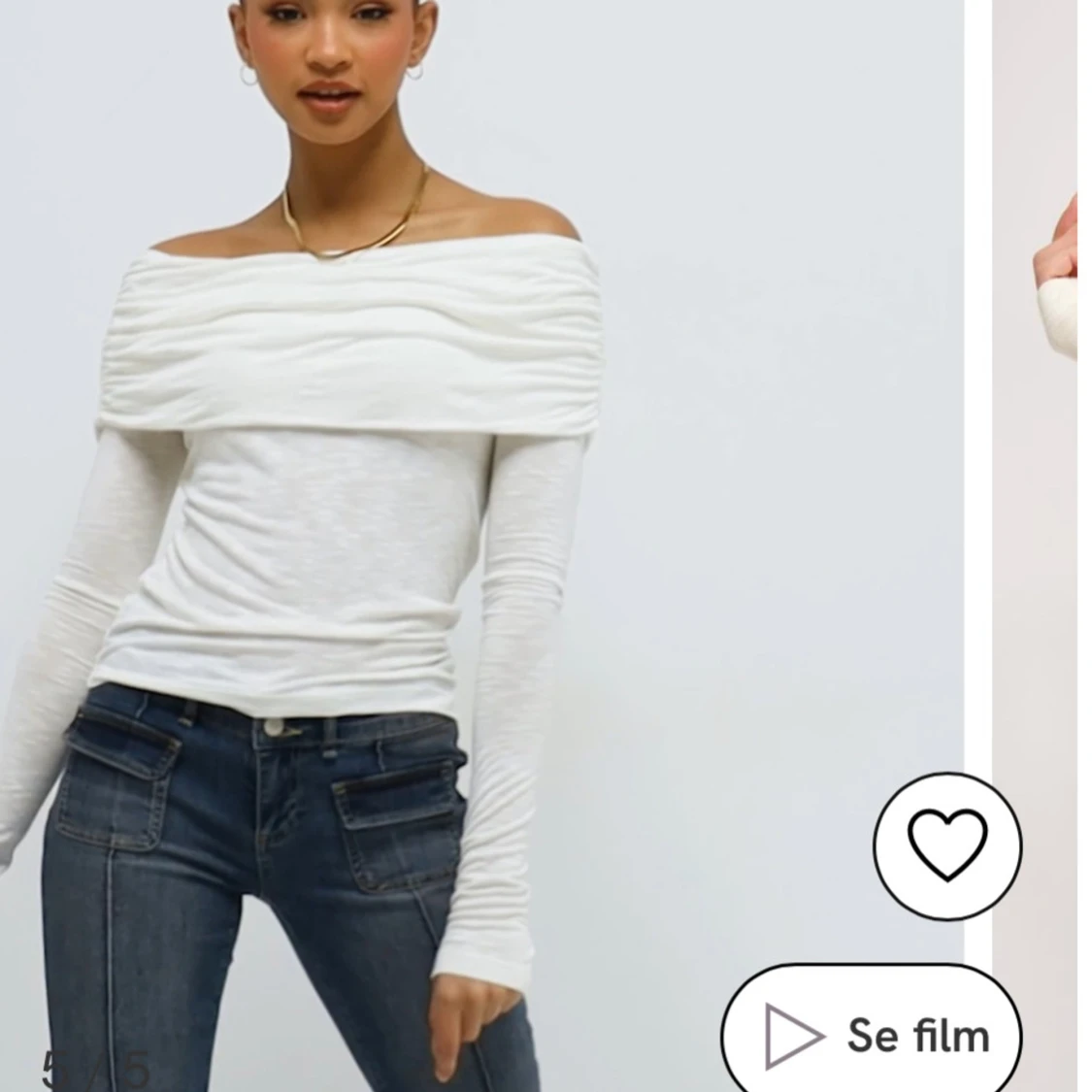 Vit off shoulder topp  - 91