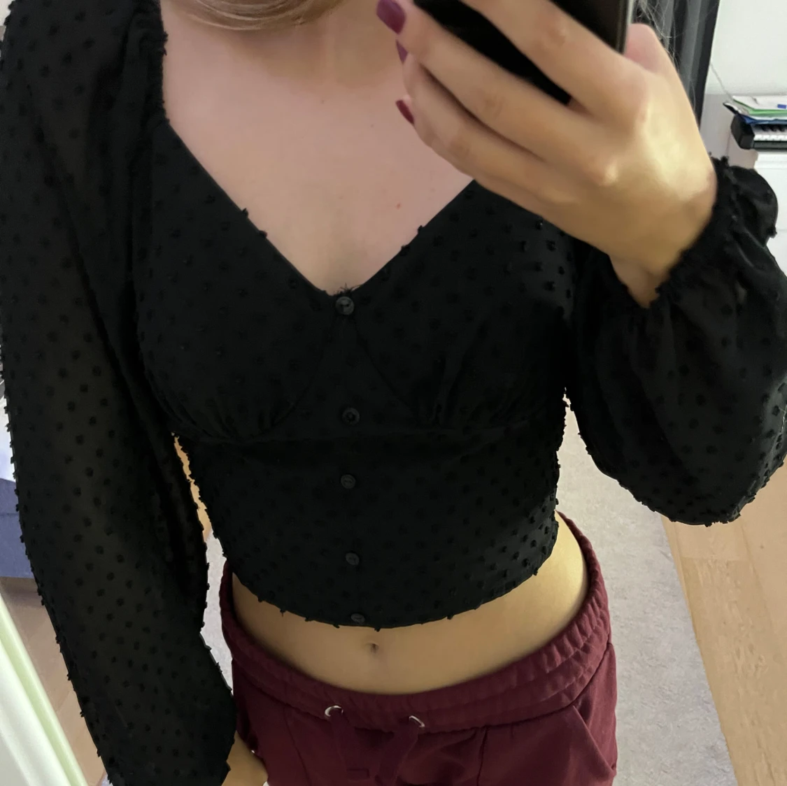 Svart detaljer blus - 92