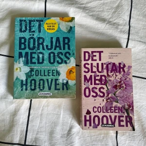 Böcker  - (Det slutar med oss & Det börjar med oss) av collen Hoover Så bra böcker, rekomderar verkligen! Säljer för att jag läst ut båda🥰 En för 130kr båda för 200kr, pris kan diskuteras🩷