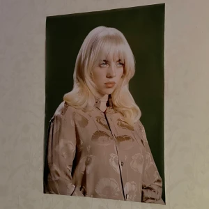 Stor Billie Eilish Poster/Affisch  - Stor supersnygg affisch av Billie Eilish :) Affischen är gjord av canvas-material och INTE PAPPER! Så kvaliten är jätte bra + vattentät! Skriv jätte gärna om du har frågor 🫶🏼