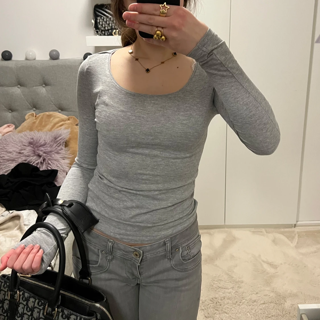 Grå långärmad topp - 2