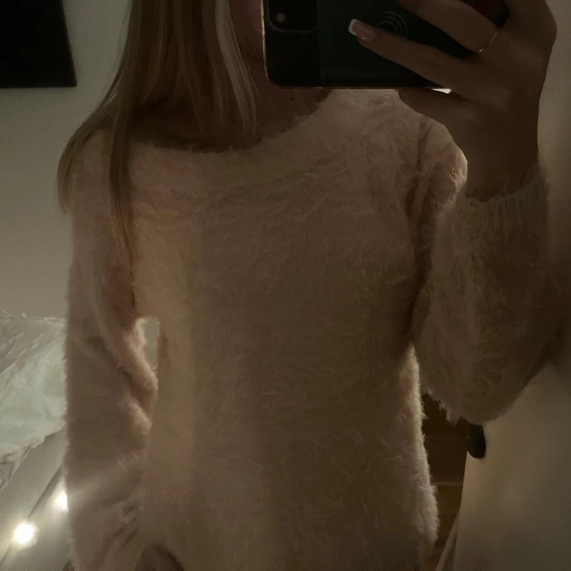 Ljusrosa fluffig tröja