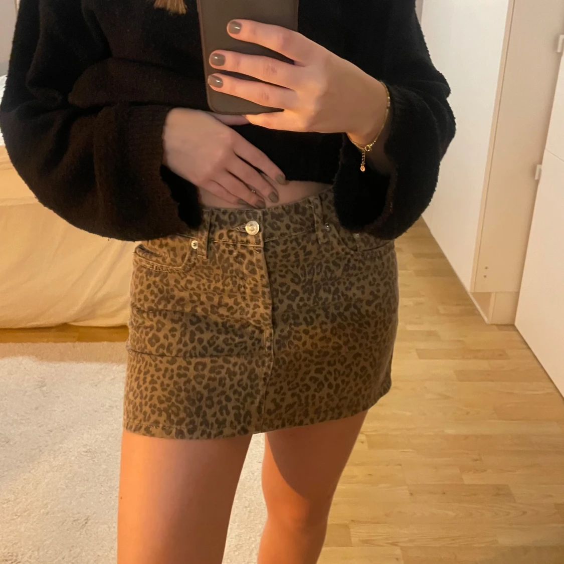 Leopardmönstrad kortkjol - 90