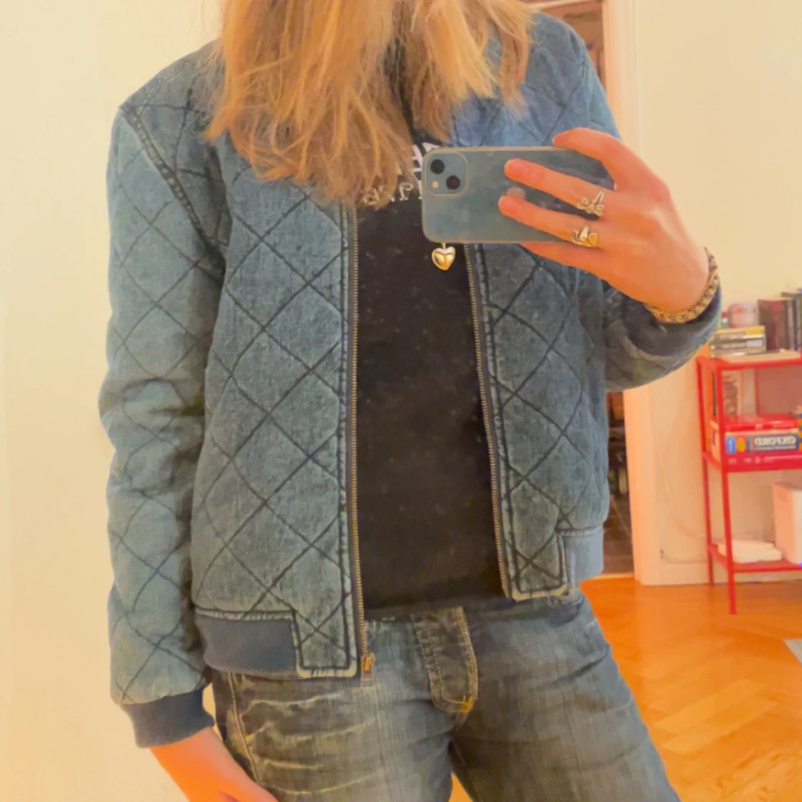 Blå bomberjacka - 90