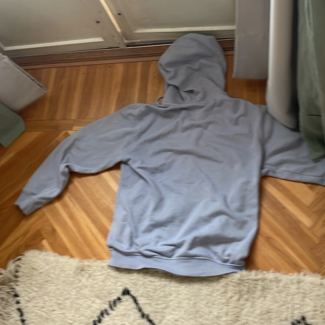 Grå/vit weekday zip hoodie  - 91