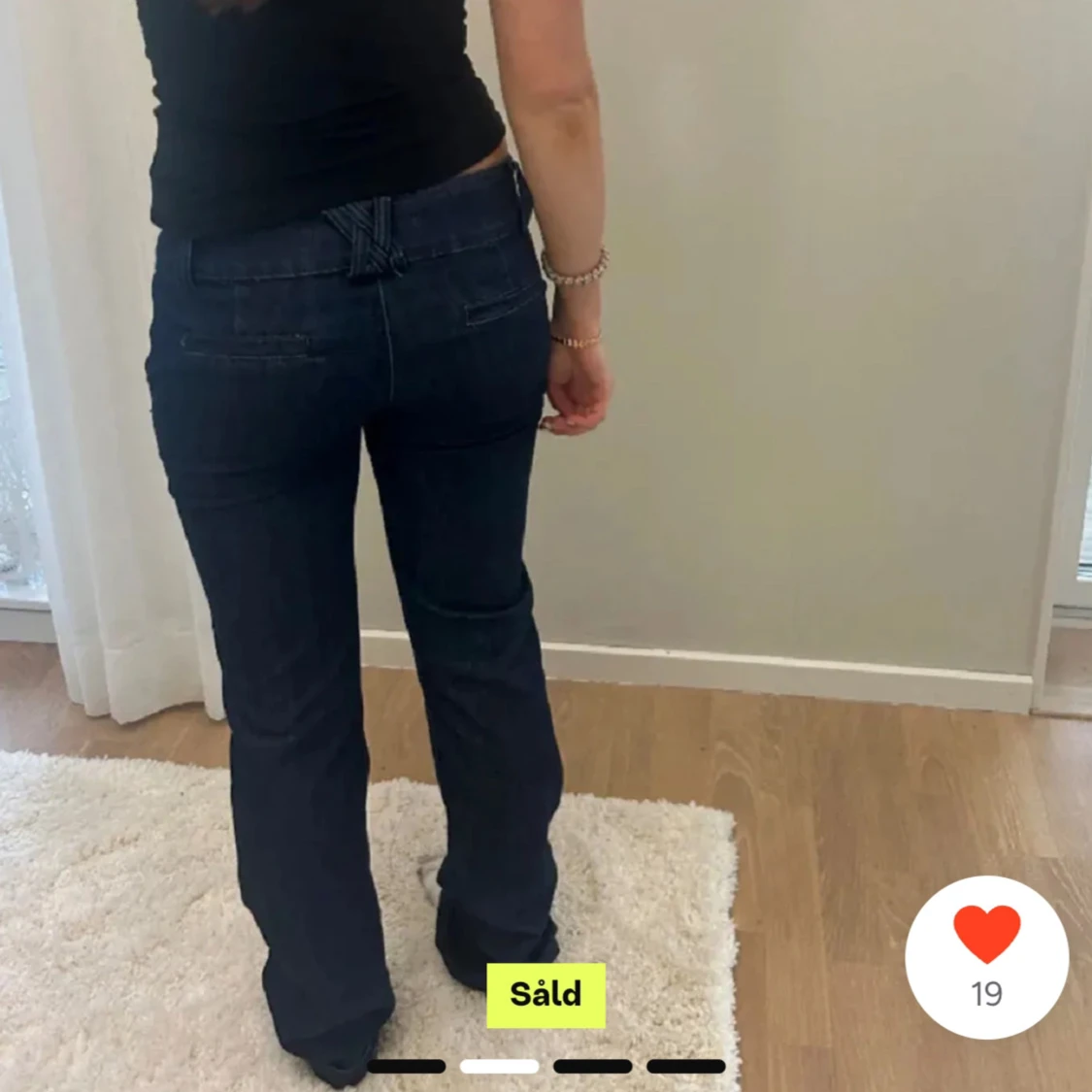 Mörkblå lågmidjade jeans - 90