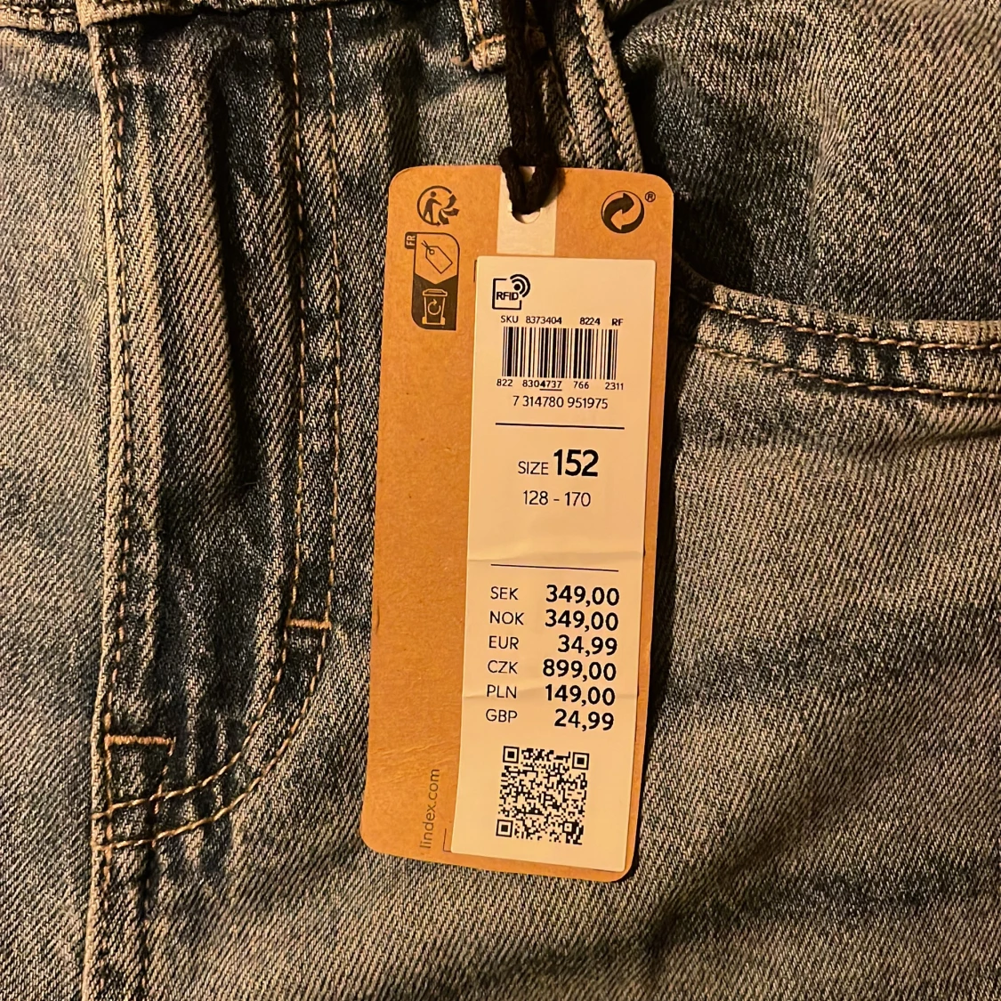 Blå jeans från Lindex - 90