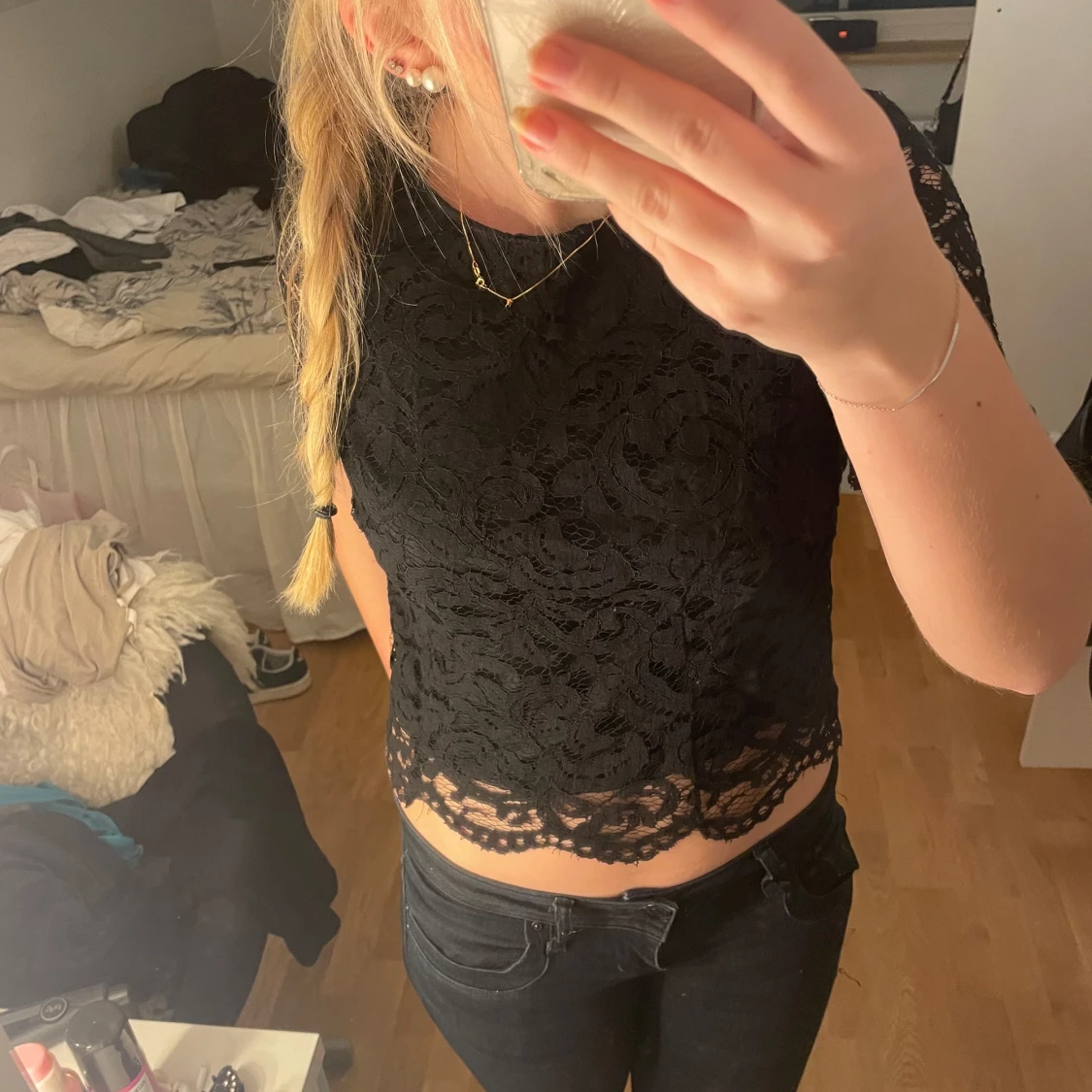 Svart spetsblus från Esprit - 90