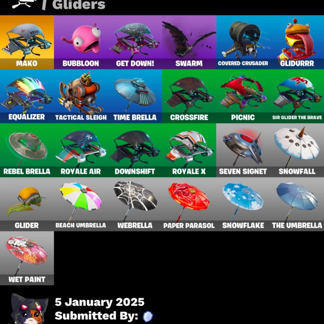 Fortnite Skins, Dances, Pickaxes och Gliders - 92