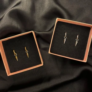 Örhängen i rostfritt stål  - Vi på monile uf säljer dessa snygga örhängen i både silver och guld. Ett par kostar 99kr. Perfekta för att ge din outfit en snygg touch. De är små och lätta, vilket gör dem bekväma att bära hela dagen. Passar både till vardags och fest! 