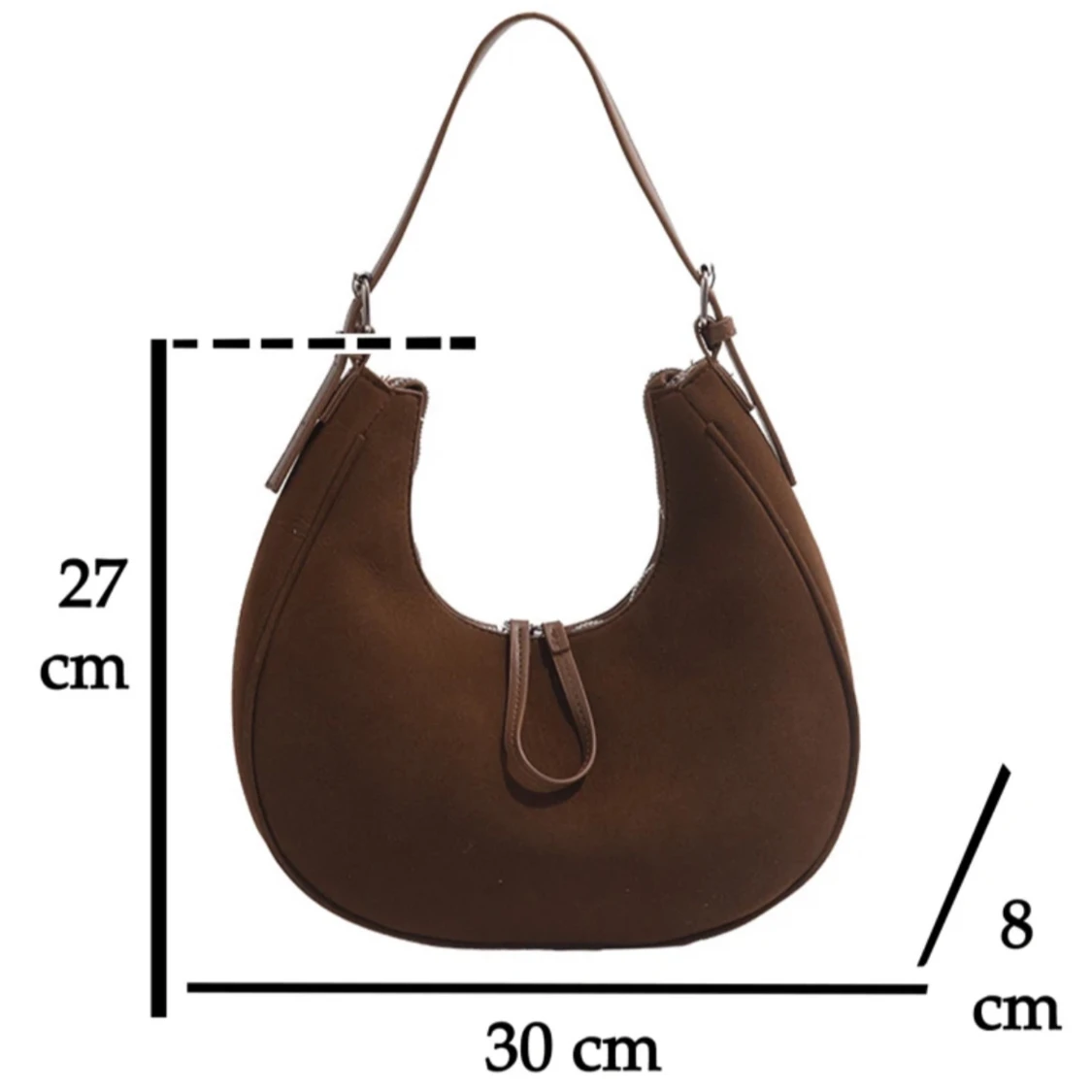 Brun axelväska i syntetmaterial - 90