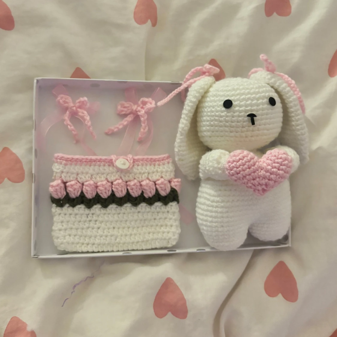 Handgjord virkad present🤍✨🪞