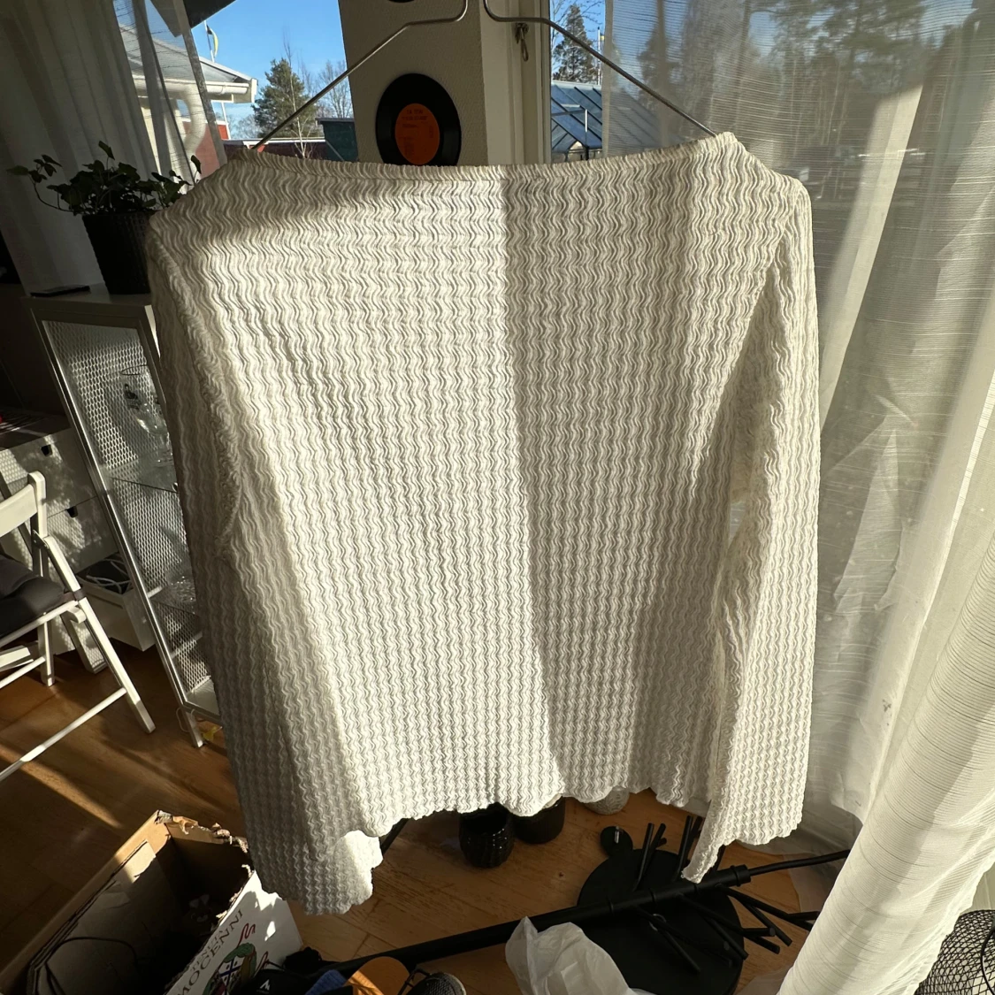 Vit långärmad  - 90