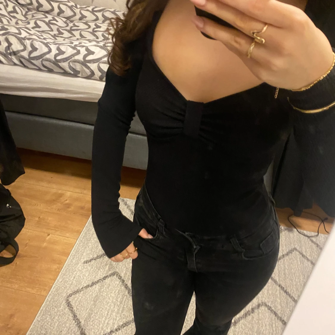 Svart långärmad topp från H&M