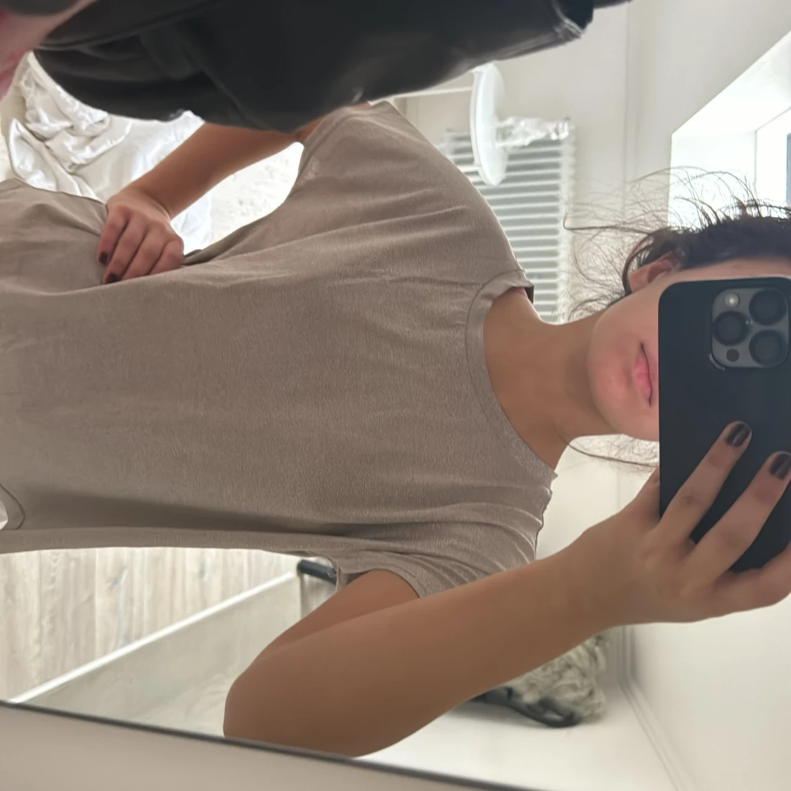 Beige glittrig t-shirt - 90