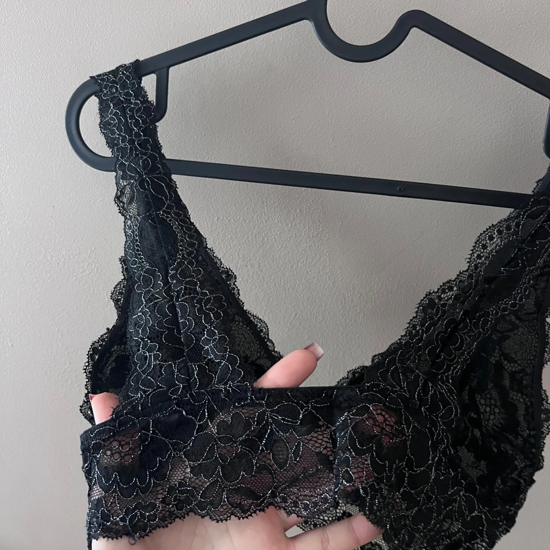 Svart spets bralette - 91