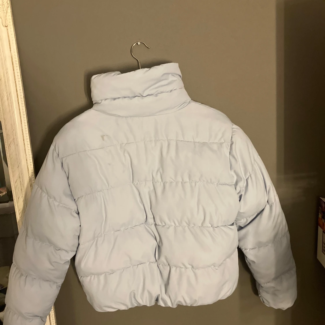 Blå puffet jacka  - 91