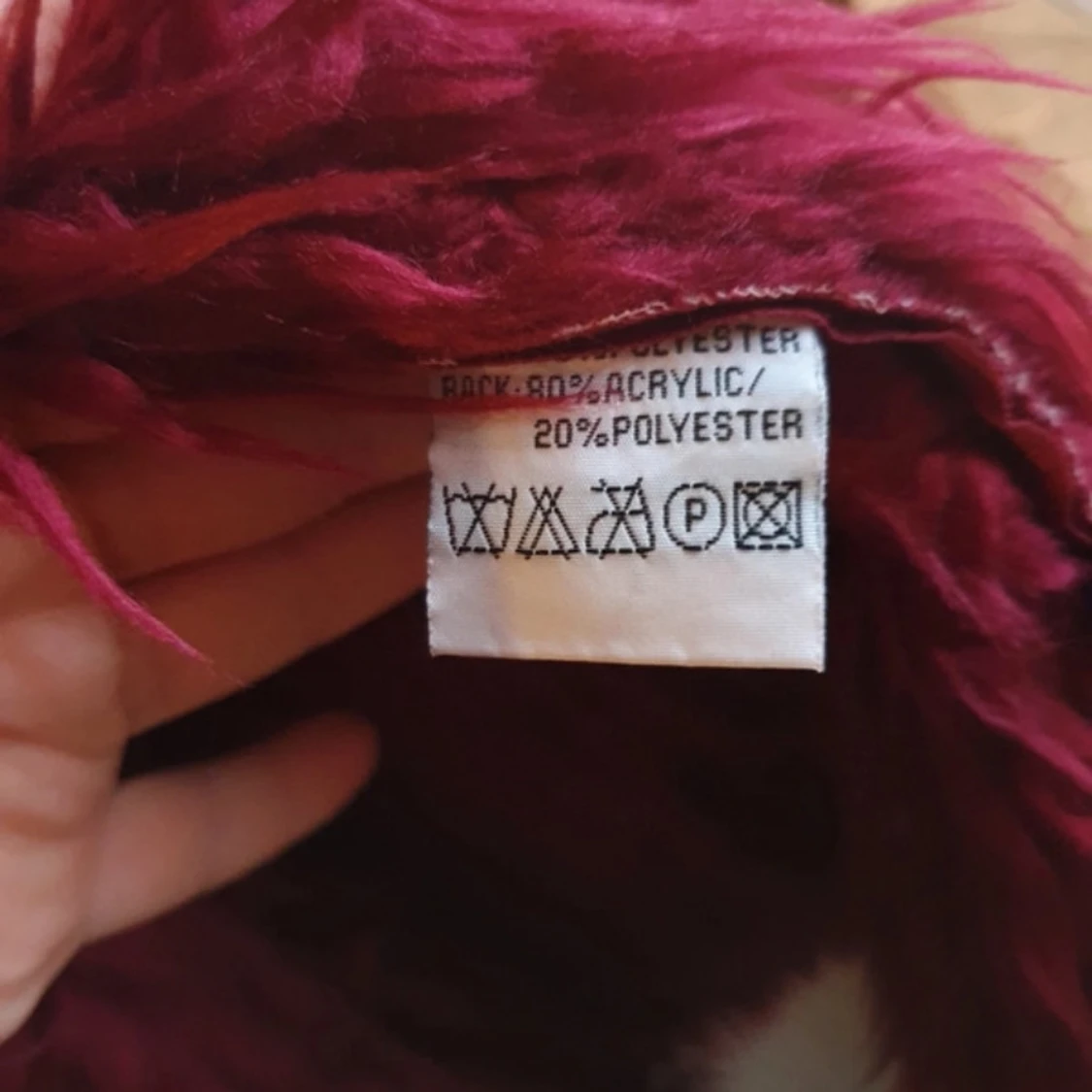 Vinröd pälskappa💓 - 4