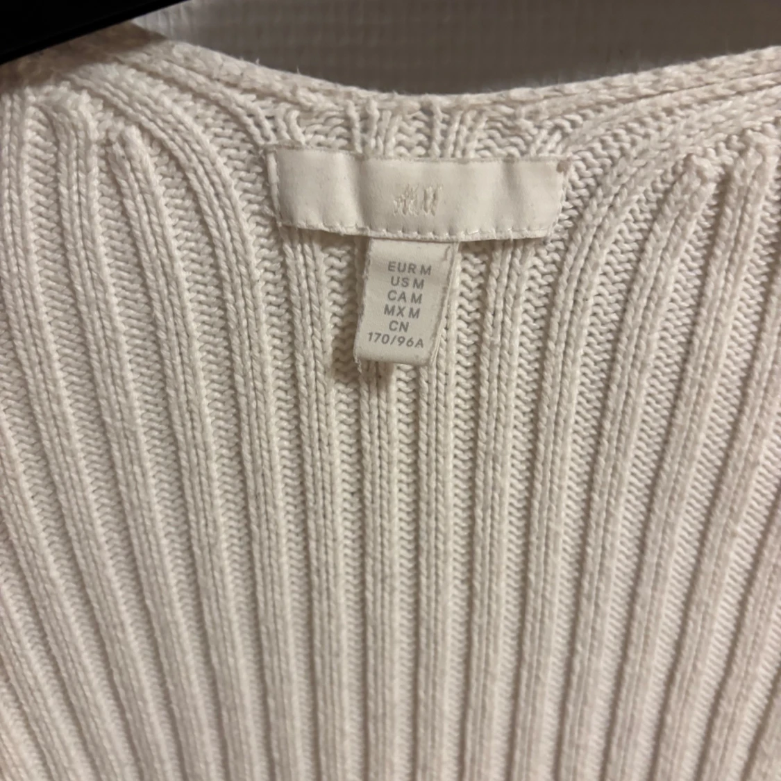 Vit ribbad bolerotopp från H&M - 1