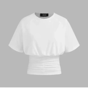 Vit kortärmad topp med tajt midja!💗 - Snygg vit topp  korta ärmar och en åtsittande midja. Perfekt för en stilren look. Med dragkedja på sidan!