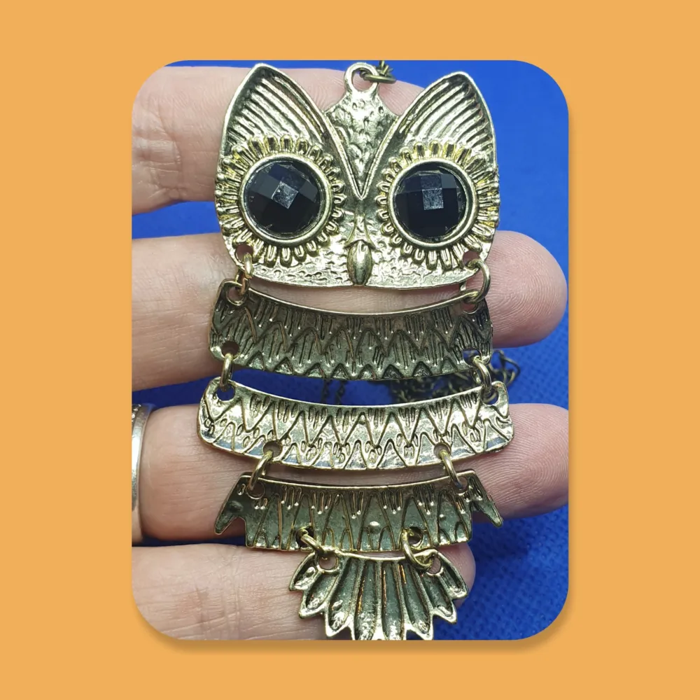 Halsband Uggla 🦉oanvänd, kedjan är i antikguld och mått är ca 72+5cm, och Ugglan är 8.5cm. ✨️✨️✨️Titta igenom alla mina upplagda och köp fler saker i bundle för att spara på frakten och få allt du köpt i ett och samma paket✨️✨️✨️. Accessoarer.