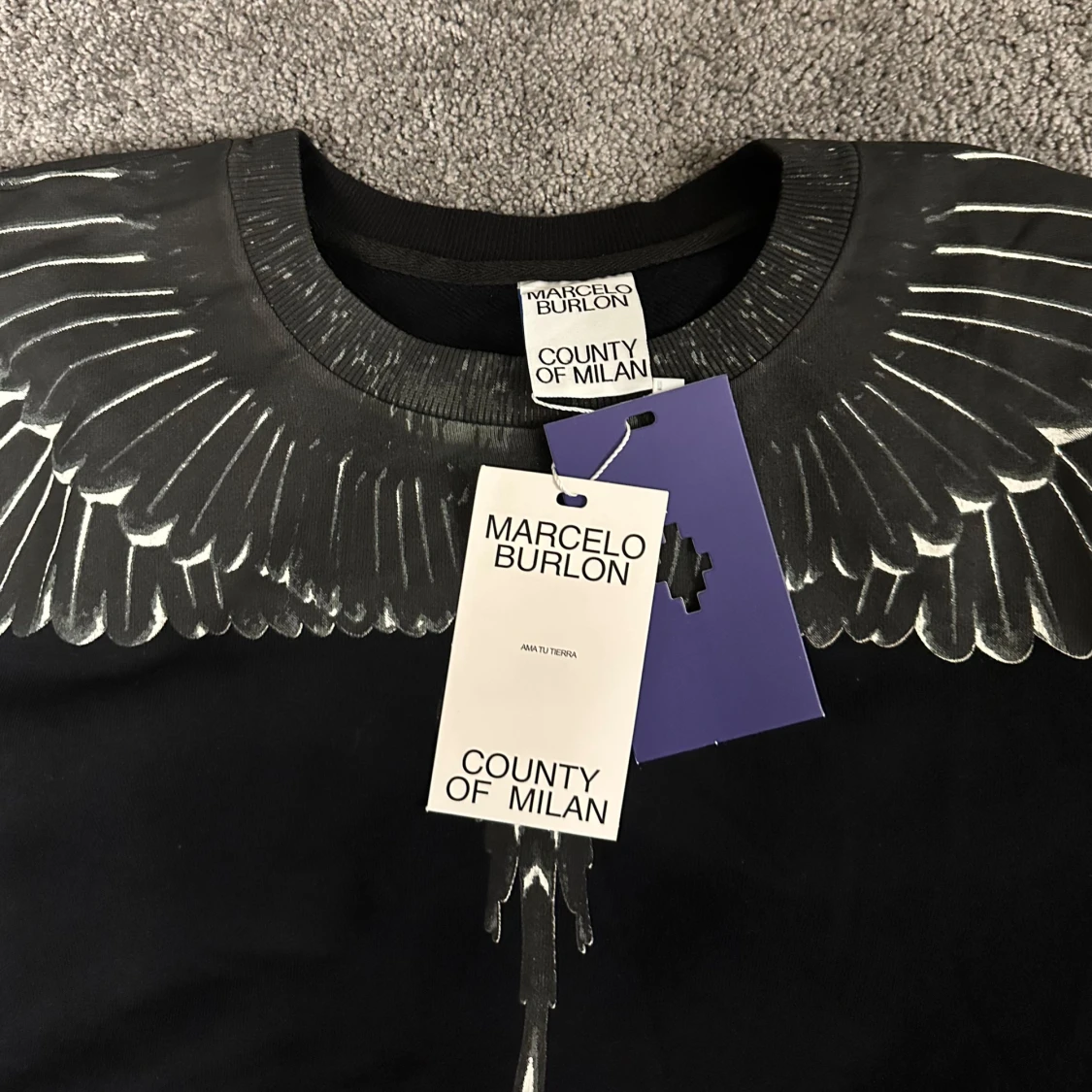 Svart tröja Marcelo Burlon vingar - 1