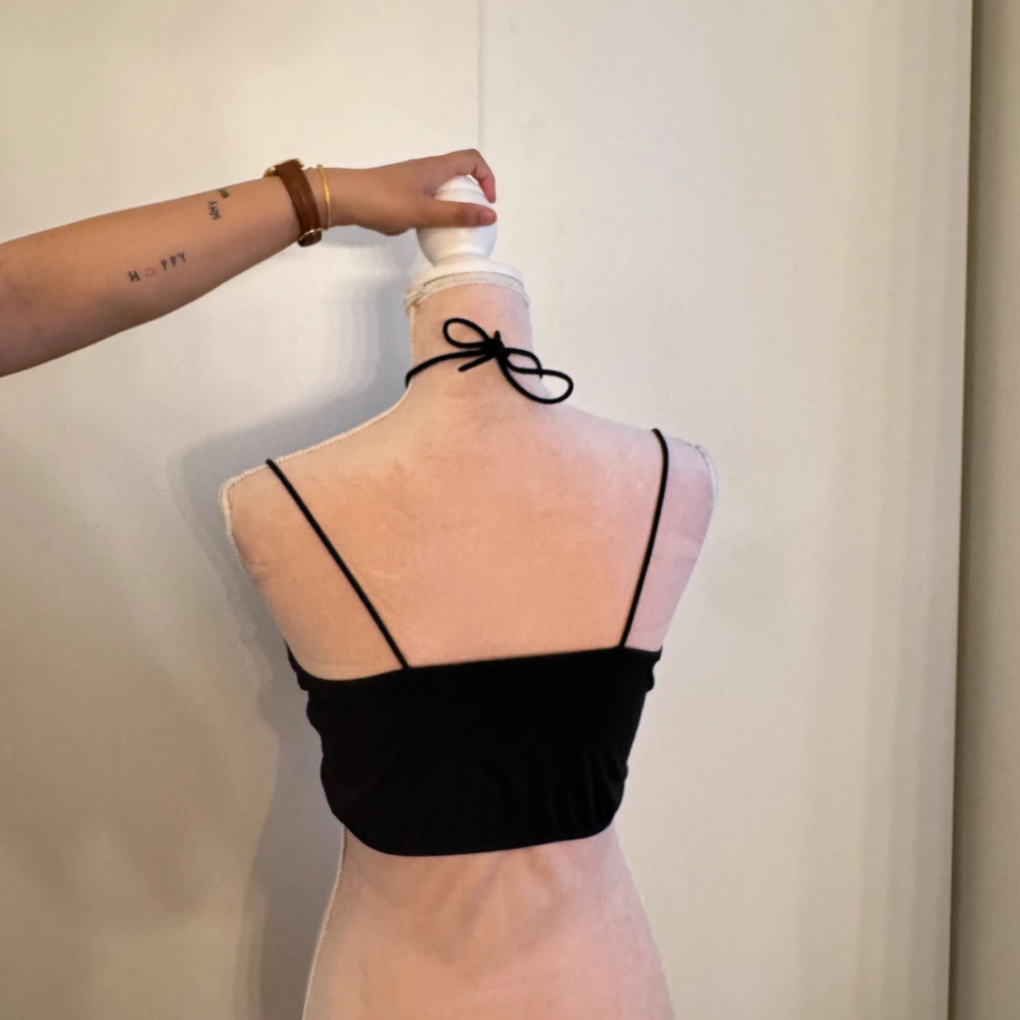 Svart korsett-topp med snörning - 1