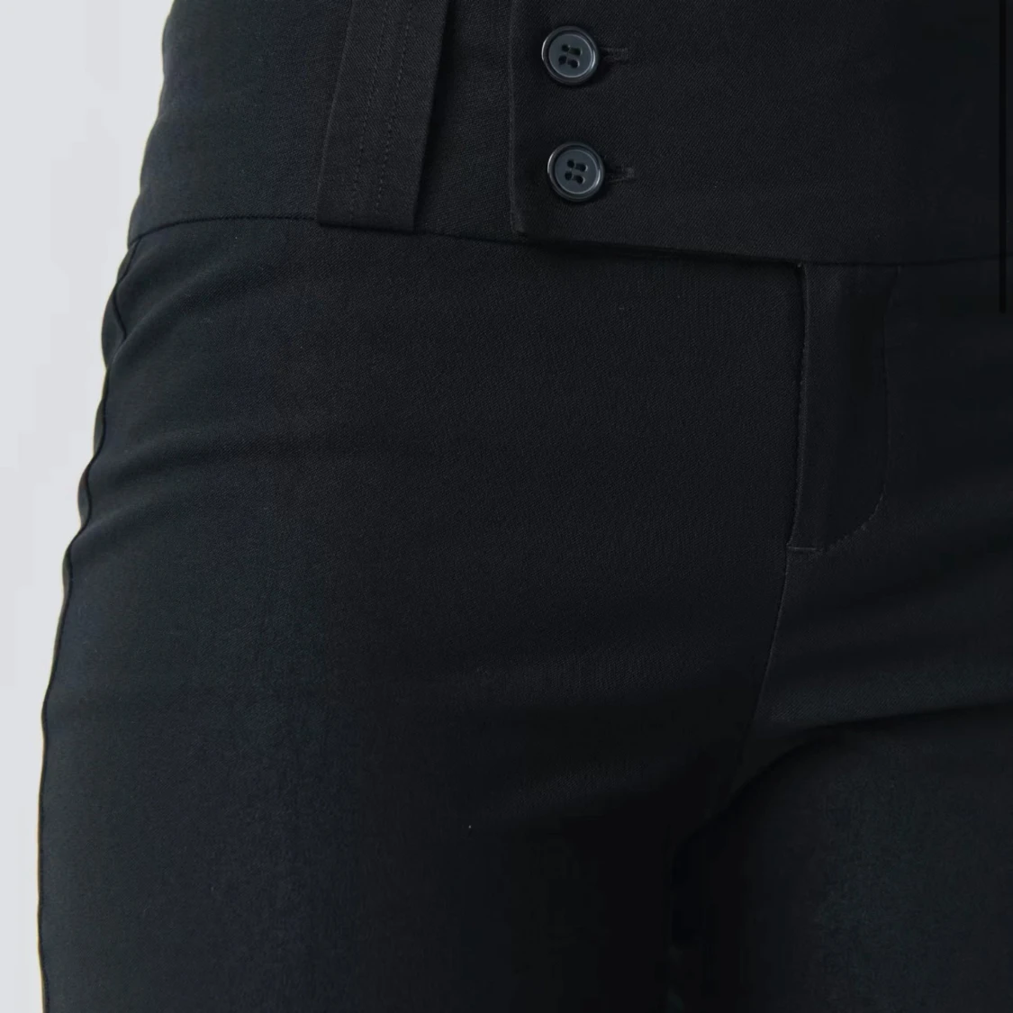 Svarta lågmidjade bootcut kostymbyxor - 2