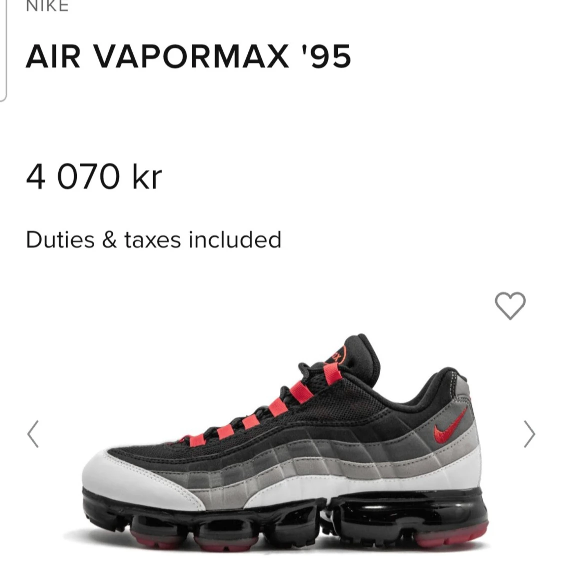 Oanvända Nike Vapormax 95 EU44.5  - 4