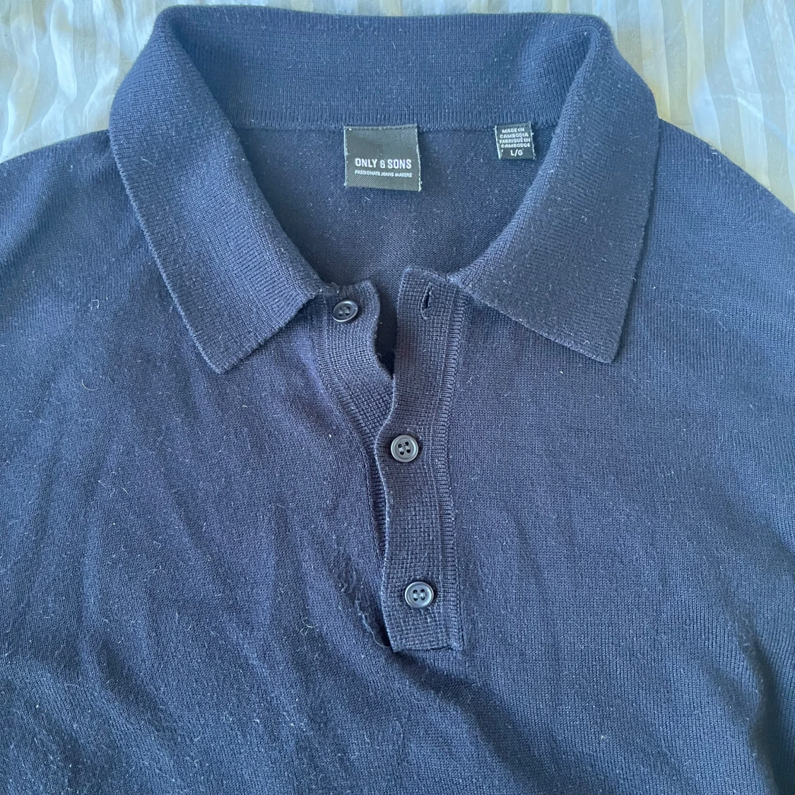 Blå stickad pikétröja Only & Sons - 1