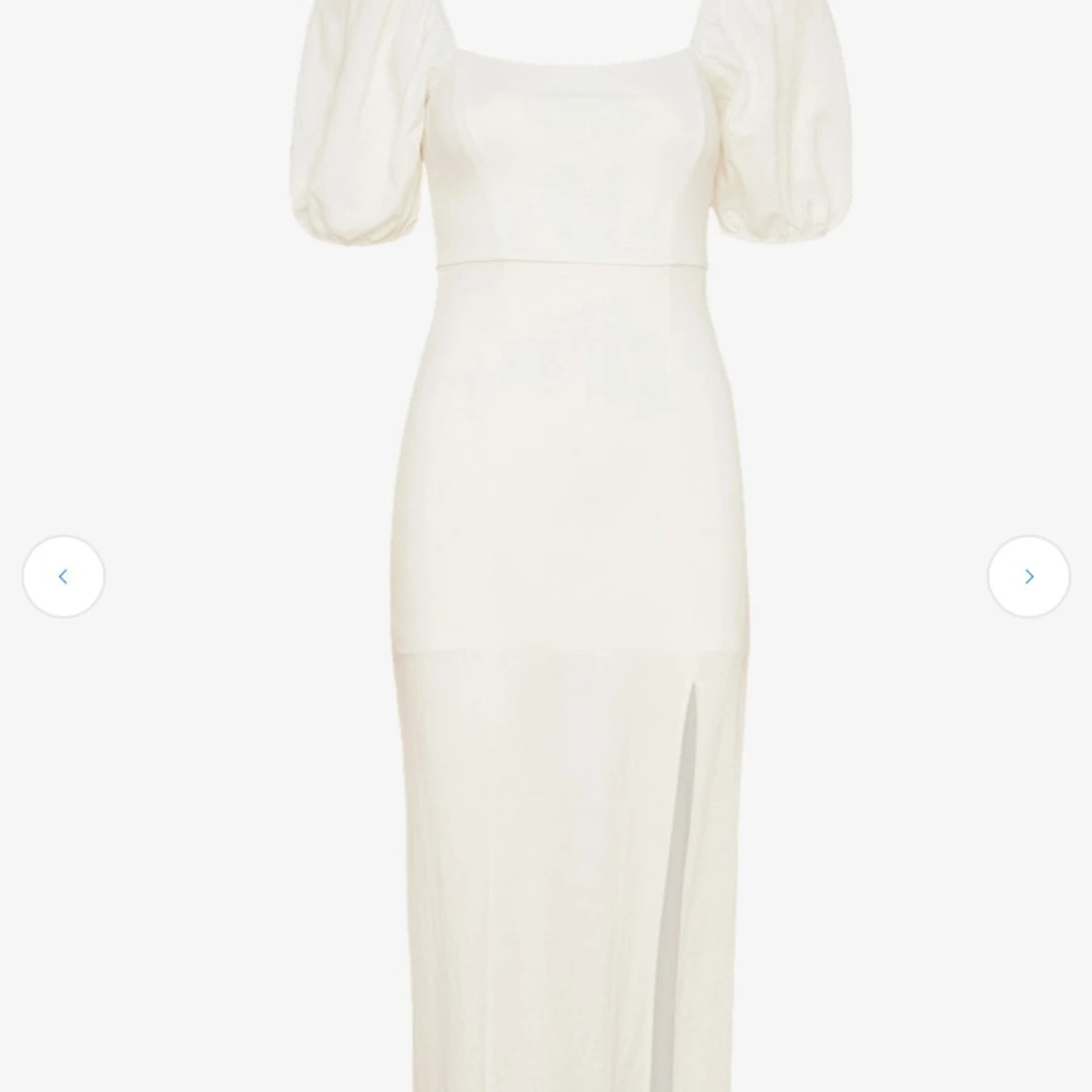 Vit långklänning med puffärmar Aldrig använd 