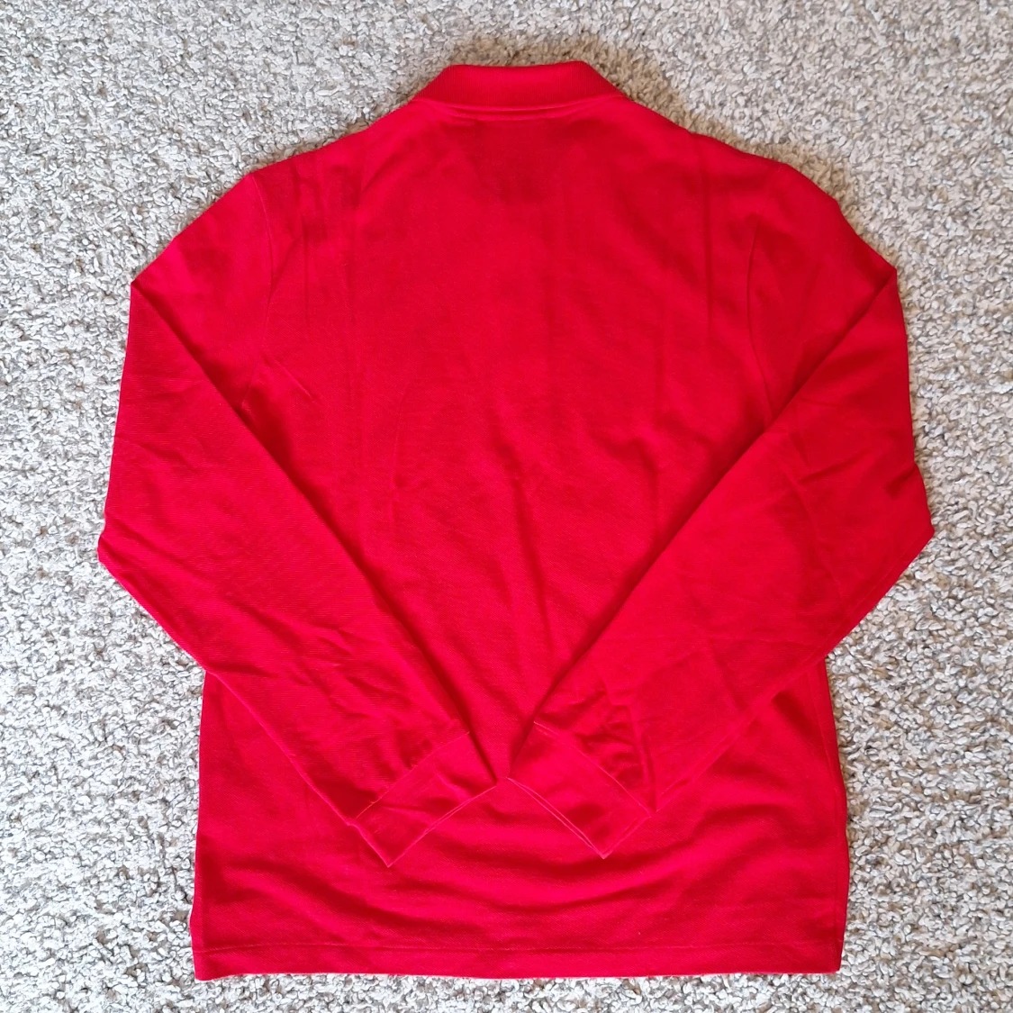 Röd Lacoste långärmad pikétröja  - 1