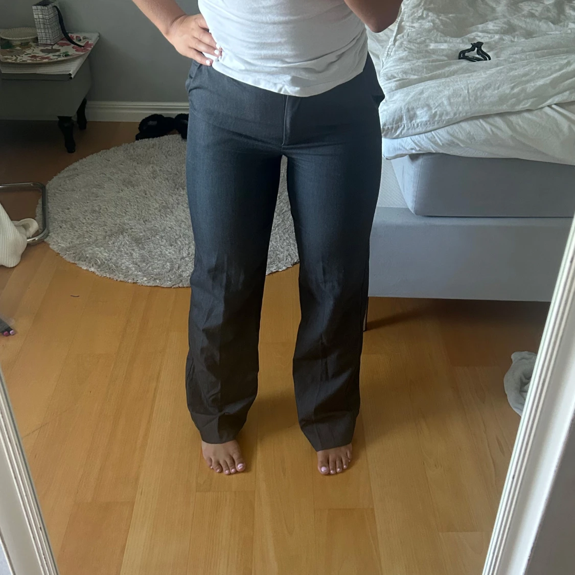 Mörkgrå kostymbyxor  - 1