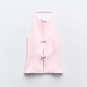 Rosa halterneck topp - Helt oanvänd. Säljer även i storlek S