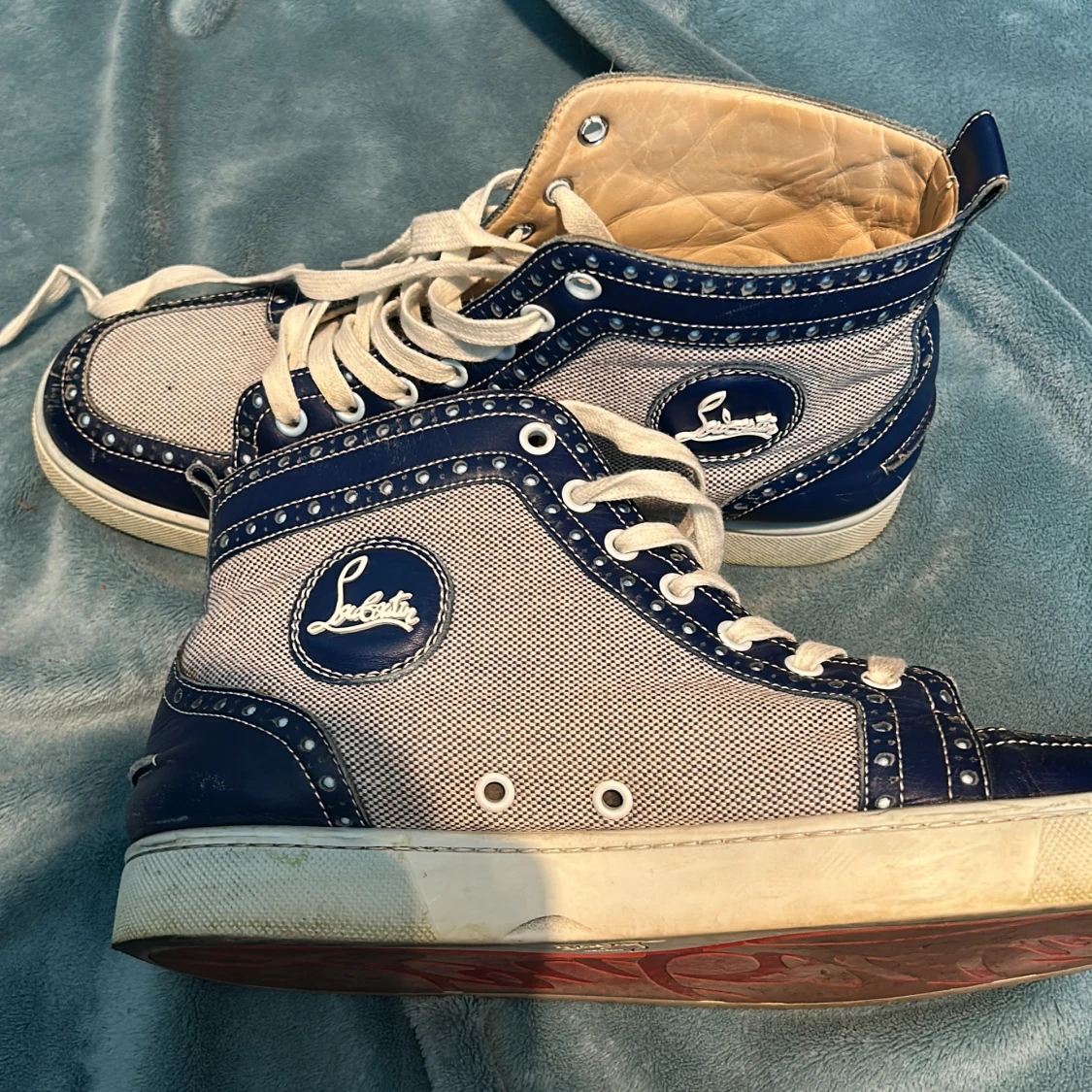 Louboutin sneakers blå/vit, stl 42/43 - 3