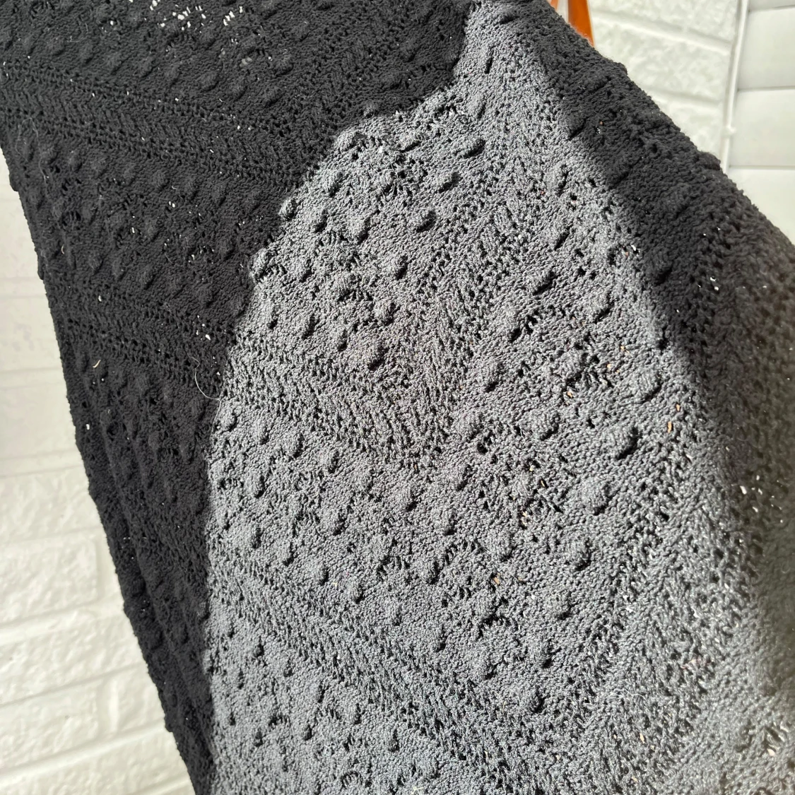 Svart lång stickad klänning - 2