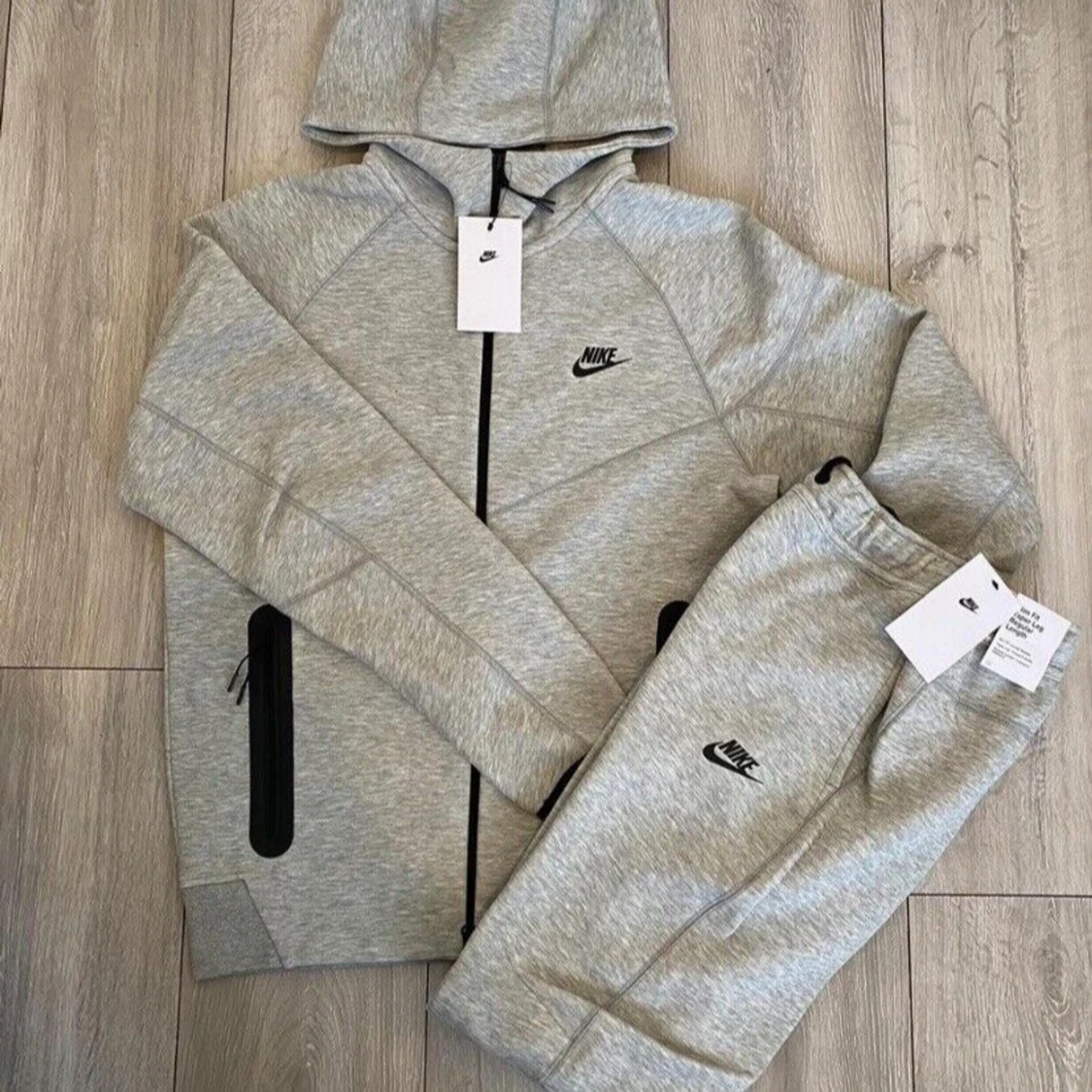 Grå Nike hoodie med dragkedja - 3