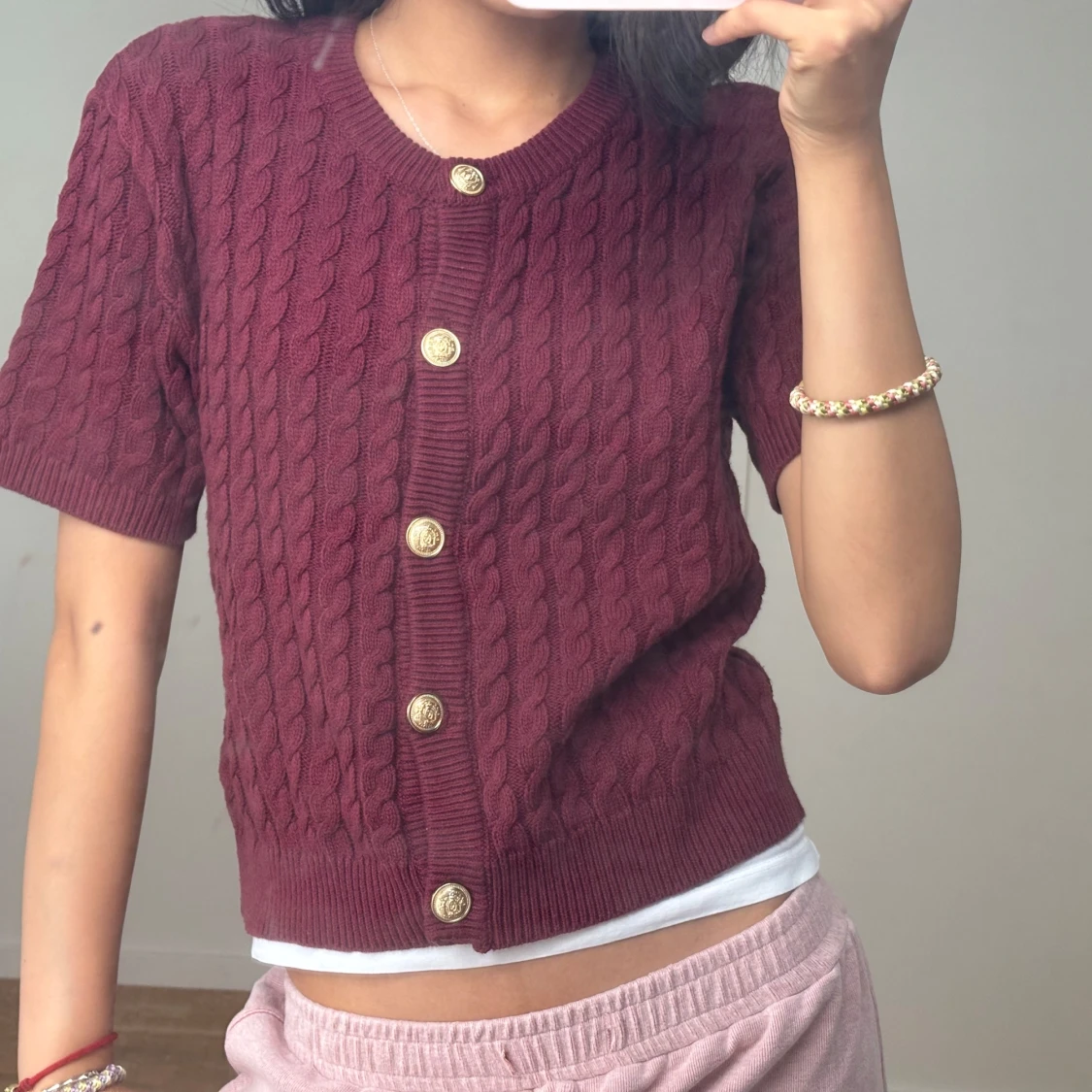 Vinröd kofta från H&M