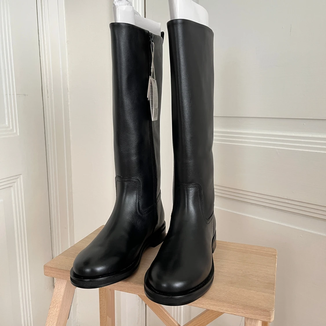 Svarta läderstövlar från Zara