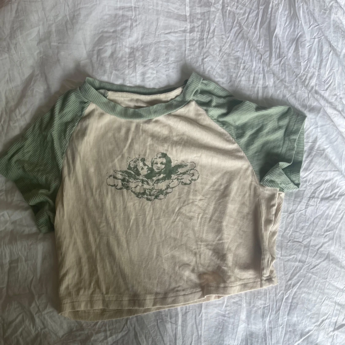 Shein Kroppad Tshirt Med Ängel Tryck