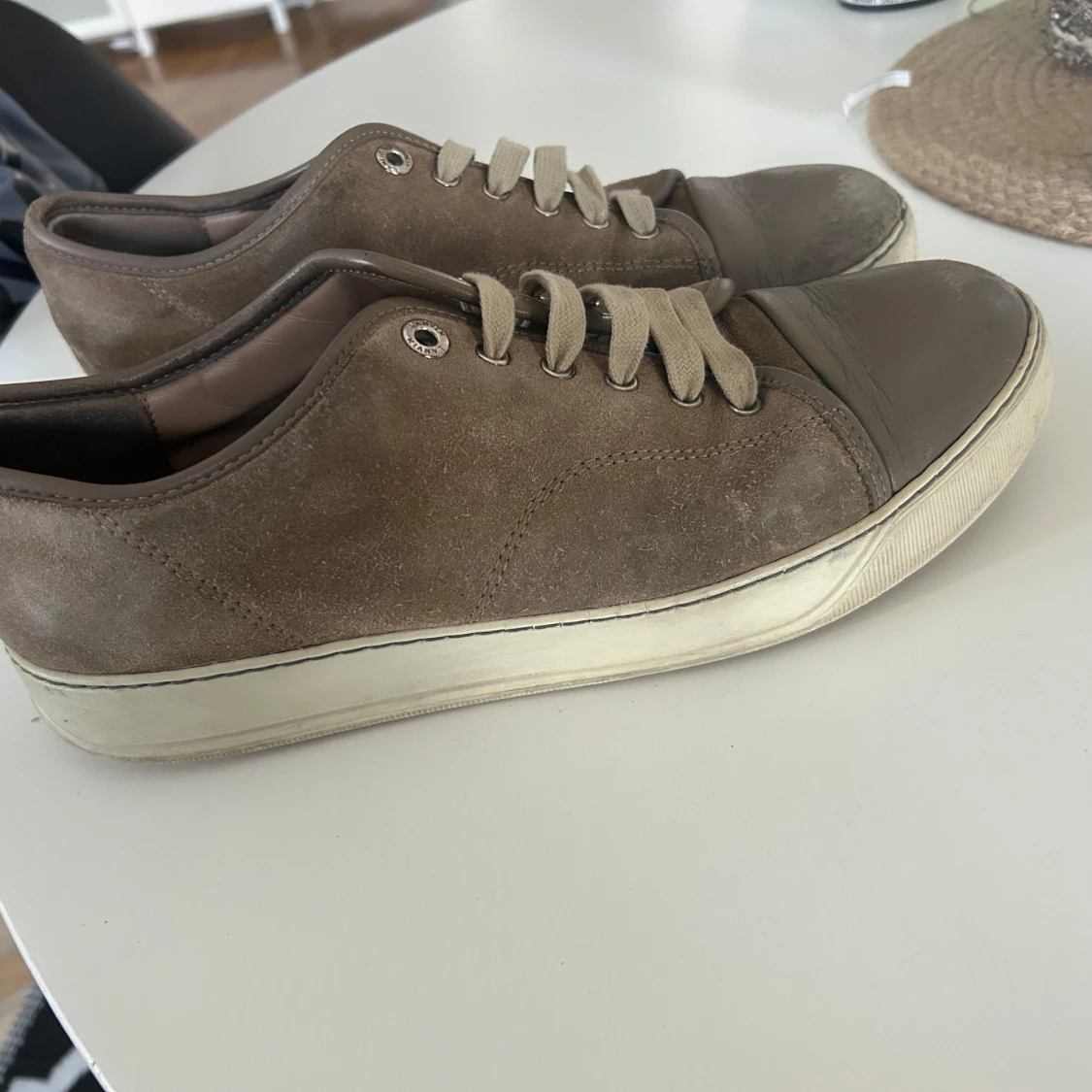 Beige/bruna lanvin skor - 3