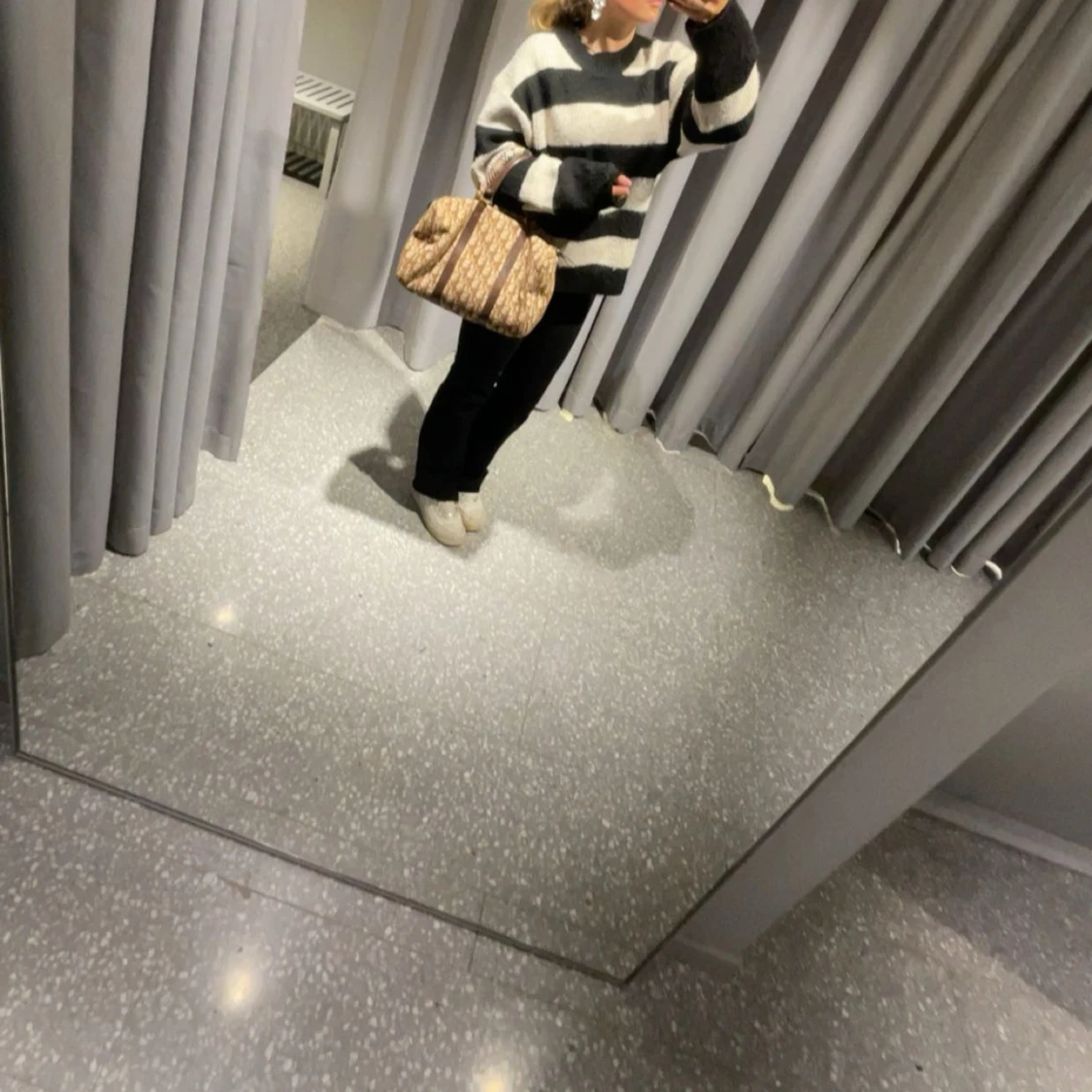 Randig stickad tröja från H&M