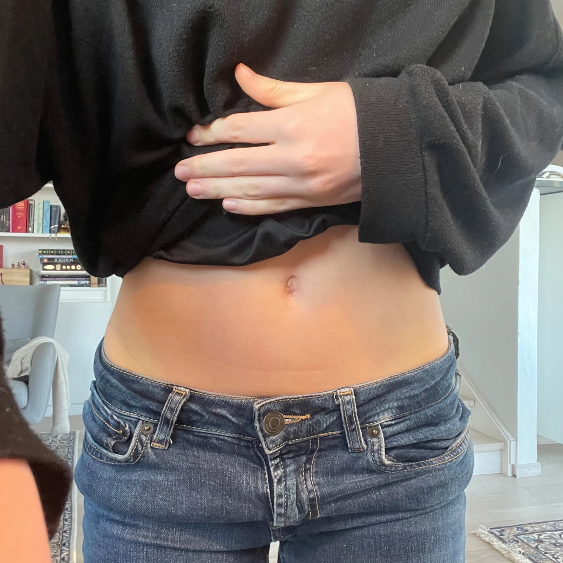 Blå jeans med bootcut - 3