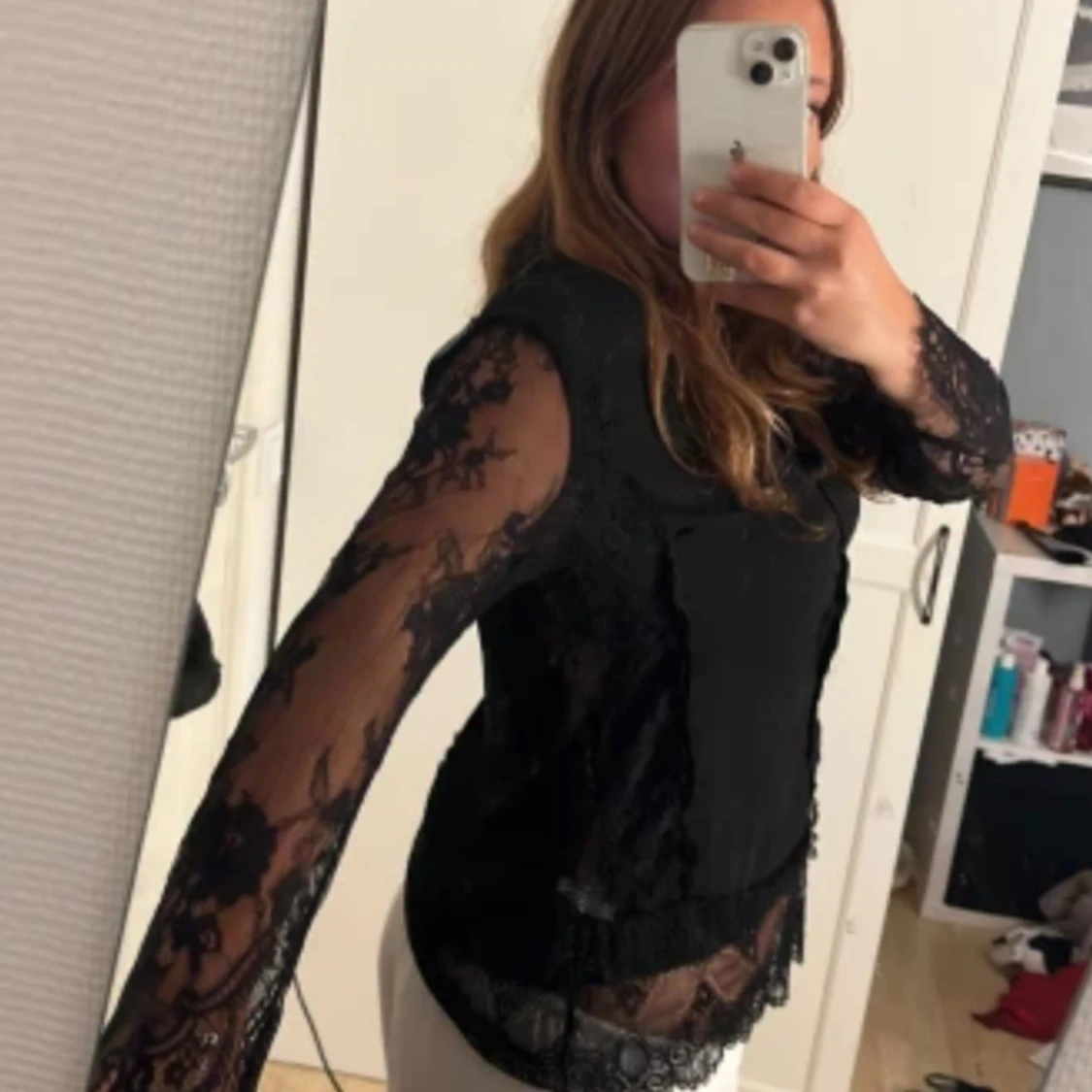 Svart spetsblus från Amisu XS - 1