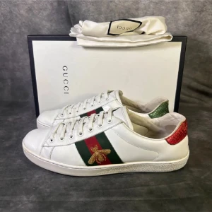 Gucci Ace skor  - Storlek: 42 men passar även 41. Skick 8/10 mycket bra skick. Tillbehör: Låda och dustbag. Hör av er vid frågor 👍