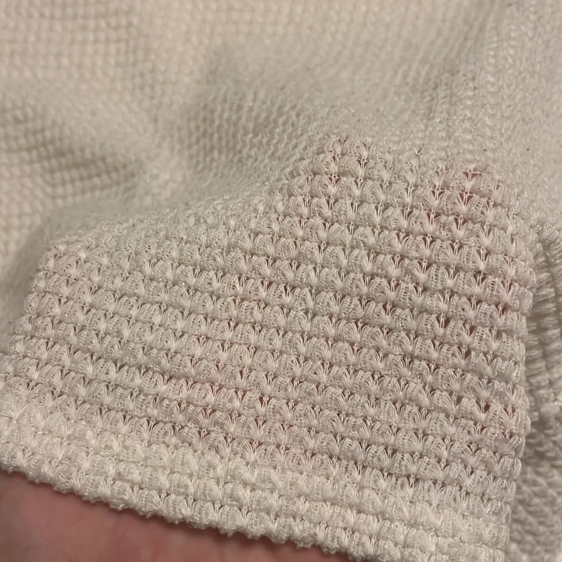 Vit pikétröja i stickad bomull - 2