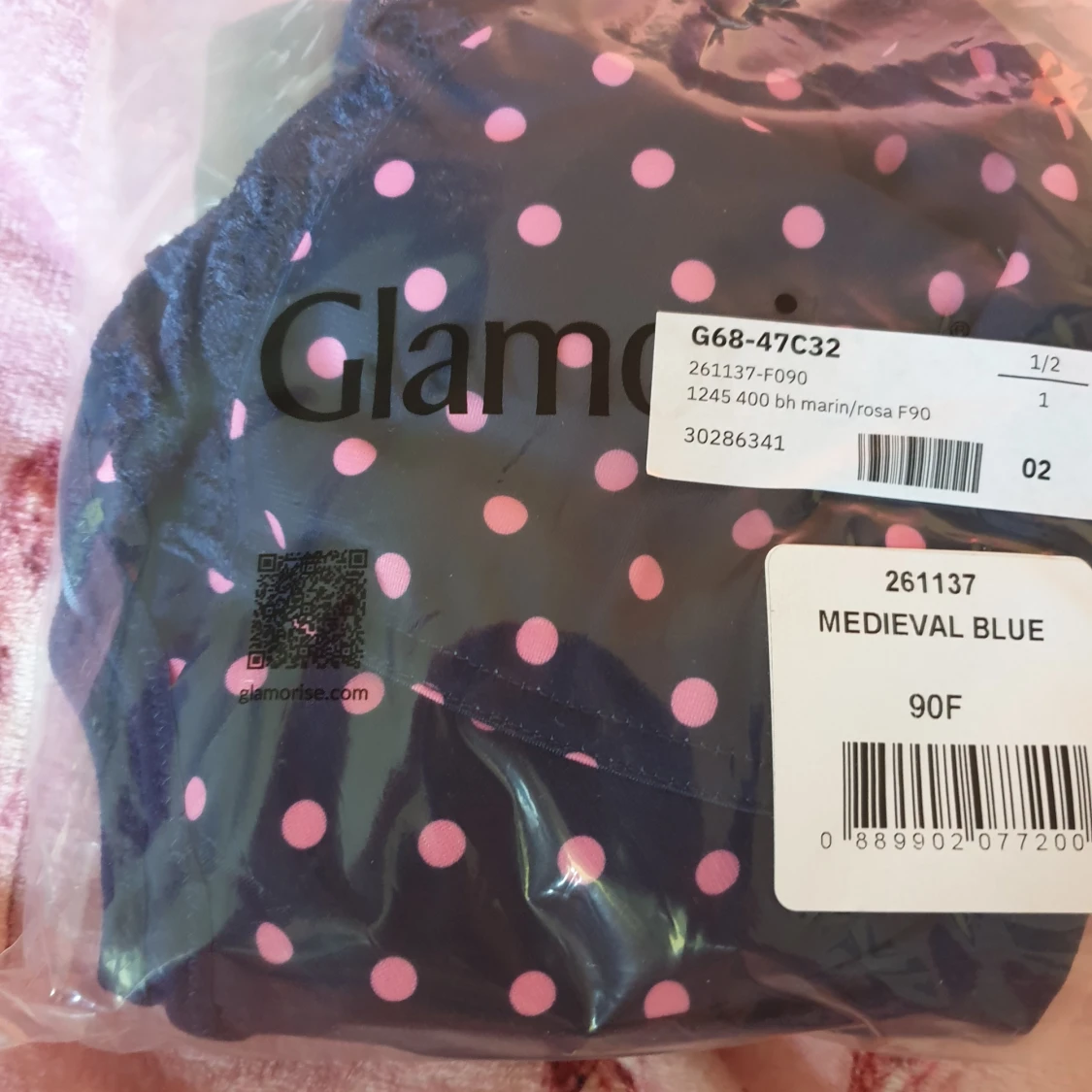 Mörkblå prickig bh från Glamorise - 4